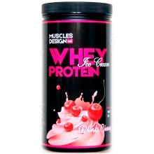 Muscles Design Whey Protein 909гр. (Сгущенка, Вишня, Банановое мороженое, Миндальный торт)